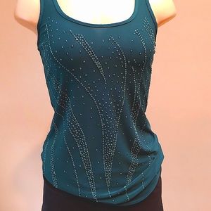 Green beaded tank NWOT embellished beautiful size XS (I think it fits like S/M)